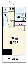 ベイステート安間 1Kの間取図画像
