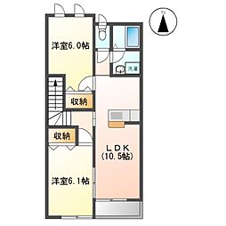 ピュアホーム 2LDKの間取図画像