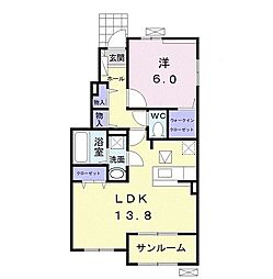 フューチャーフォレスト3 1LDKの間取図画像