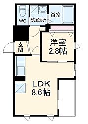 M&M 1LDKの間取図画像