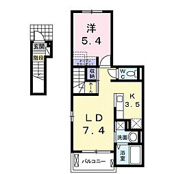 プラウドリィ・モデッサ 1LDKの間取図画像
