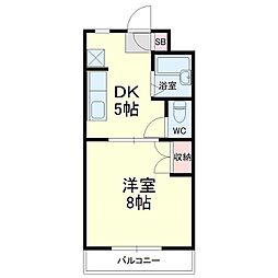 プランナール 1DKの間取図画像