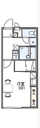 レオパレスパストラルM&A76 1Kの間取図画像