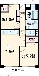 ライオンズマンション墨田 2DKの間取図画像
