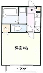 JR京浜東北・根岸線 川崎駅 徒歩15分の賃貸アパート 1階1Kの間取り