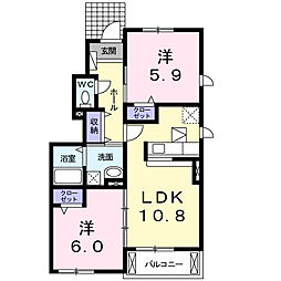 プログレス2 2LDKの間取図画像