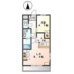 ルミナス1番館 1LDKの間取図画像