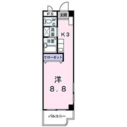 渡嘉敷マンション ワンルームの間取図画像