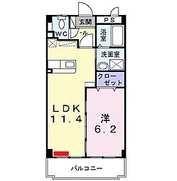 ドリームパレス邦 1LDKの間取図画像
