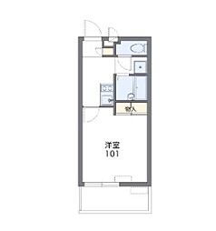 レオパレス三原 1Kの間取図画像