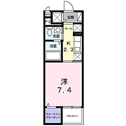 ポンドサイドK 1Kの間取図画像
