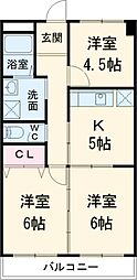ブラザーハイツ伊勢原 3DKの間取図画像