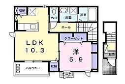 グランレーヴ 1LDKの間取図画像