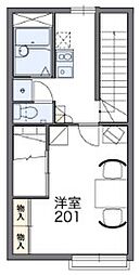 レオパレスウィル55 1Kの間取図画像