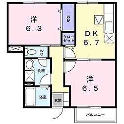 エトワール 2DKの間取図画像