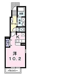ガーデンハウス西塚 1Kの間取図画像