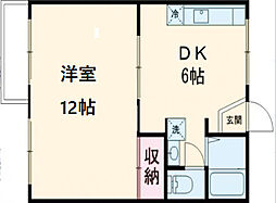 サンハイム座間 2階1DKの間取り
