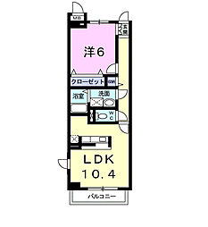 サンリットグローヴ 1LDKの間取図画像