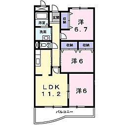 クラール 3LDKの間取図画像