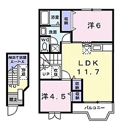 ベルクソーレA 2LDKの間取図画像