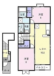 リヴィエール3B 2LDKの間取図画像