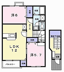 ヴィラアヴェニュー 2LDKの間取図画像