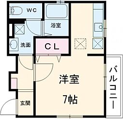 フリーデ・エム ワンルームの間取図画像