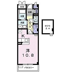 メゾン堂ノ前A 1Kの間取図画像