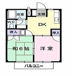 ファミール天野 2DKの間取図画像
