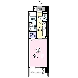 ブローテ湘南 1Kの間取図画像