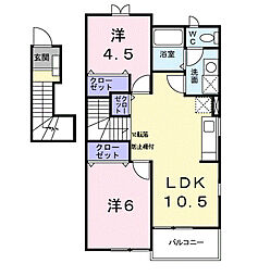 ファミーユA 2LDKの間取図画像