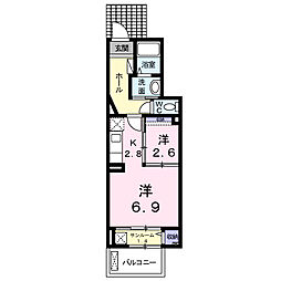 リュミエール　Ｍ 1階1LDKの間取り