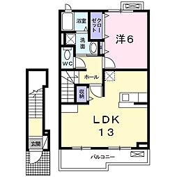 フォルシュ・ミヤ 1LDKの間取図画像