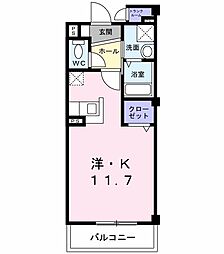 カーサ・セレーノ ワンルームの間取図画像