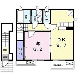 メゾン・ドゥ・ソレイユ 1LDKの間取図画像