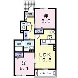 カーサヴィオラ 2LDKの間取図画像