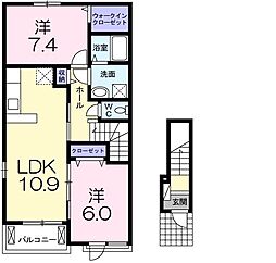 シェルトストーリア1 2LDKの間取図画像