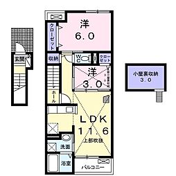 サンライズネクストA 2LDKの間取図画像