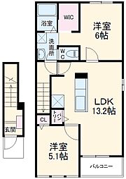 ベルソレイユ3 2LDKの間取図画像