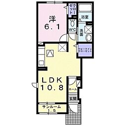 ドルチェビータ 1LDKの間取図画像