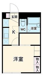 レオパレスプレミール 1Kの間取図画像