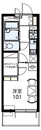 レオパレスハイウッド中平 1Kの間取図画像