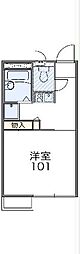 レオパレスフルール 1Kの間取図画像
