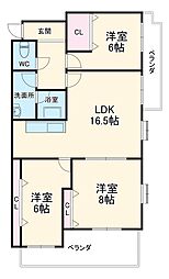 JR東海道本線 穂積駅 徒歩24分の賃貸マンション 4階3LDKの間取り