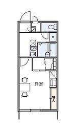 名鉄名古屋本線 牛田駅 徒歩17分の賃貸アパート 1階1Kの間取り