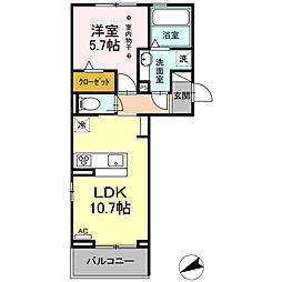Ｖｉａ　フォレスタ　I 3階1LDKの間取り
