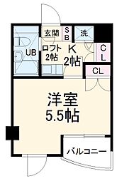 東急東横線 元住吉駅 徒歩8分の賃貸マンション 4階1Kの間取り