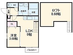 名鉄名古屋本線 東枇杷島駅 徒歩10分の賃貸アパート 1階1LDKの間取り