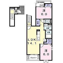 ラカーサクラーダ 2LDKの間取図画像