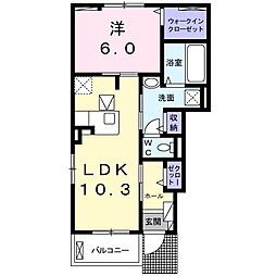 シエル 1LDKの間取図画像